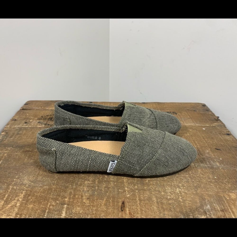 Corkys Women’s Size 6 Sues Green Casual Canvas Slip On Flats